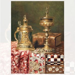 Carta di Riso per Decoupage per Mobili | Grande Carta da Decoupage | 3 Opzioni di Dimensione | Serie Speciale Antica | Motivi d'Arte Barocca