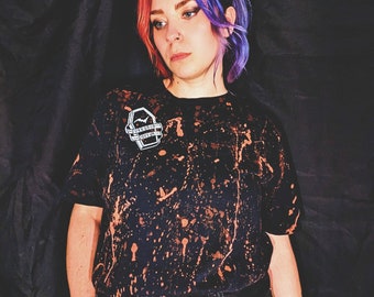 Distressed Hand Screen-printed Corroded Coffin Tour Shirt. PLEASE READ DESCRIPTION