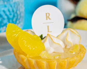 Lemon SOAP  tartlet  is an unusual gift for guests at a wedding or party in the style of Dolce Vita Italy. Hand Made
