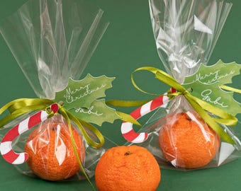 Christmas Soap mandarin hand made gift with personalized tag for guest,family,friends.  New Year party favors