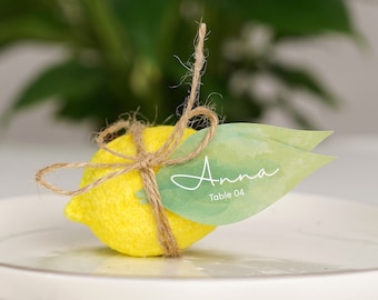 Soap Lemon Hand Made Party and Wedding Favors Gift Idea for Guests Personalized Present Bridal Shower Italy Style Summer Wedding Thank You