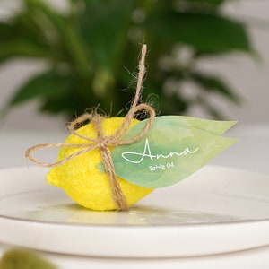 Jabón de limón hecho a mano, recuerdo de fiesta o boda, idea de regalo para invitados, regalo personalizado, despedida de soltera, estilo italiano, boda de verano, agradecimiento
