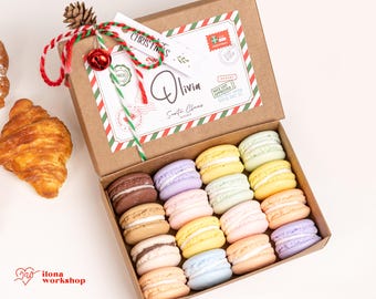 Soap Macarons handmade Personalized merry Christmas Gift box for sister Unusual idea party favors for friends gift basket for daughters