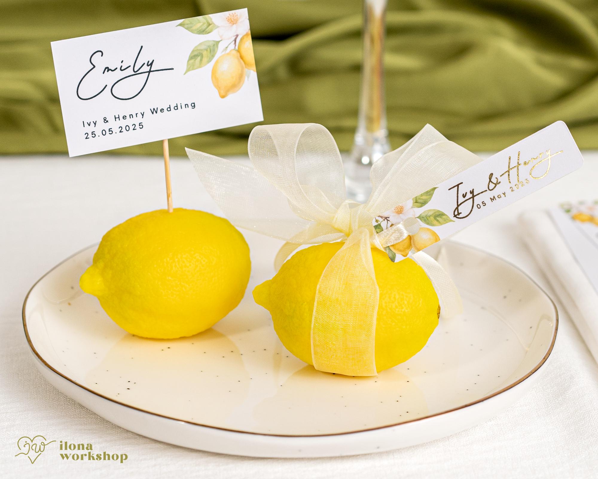 Soap Lemon Handmade Gift Idea Party Wedding or Baptism Favors for