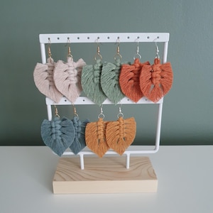 Beginner Macrame Earrings Pattern - Easy Leaf Design Tutorial - Boho Jewelry DIY (PDF Download)