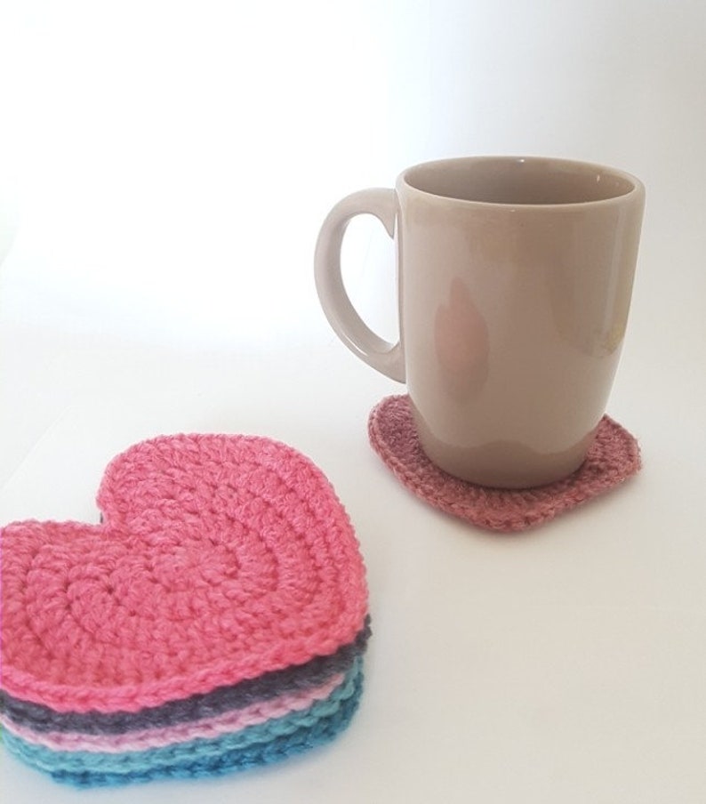 Sous verre, sous tasse Coeur au crochet image 9