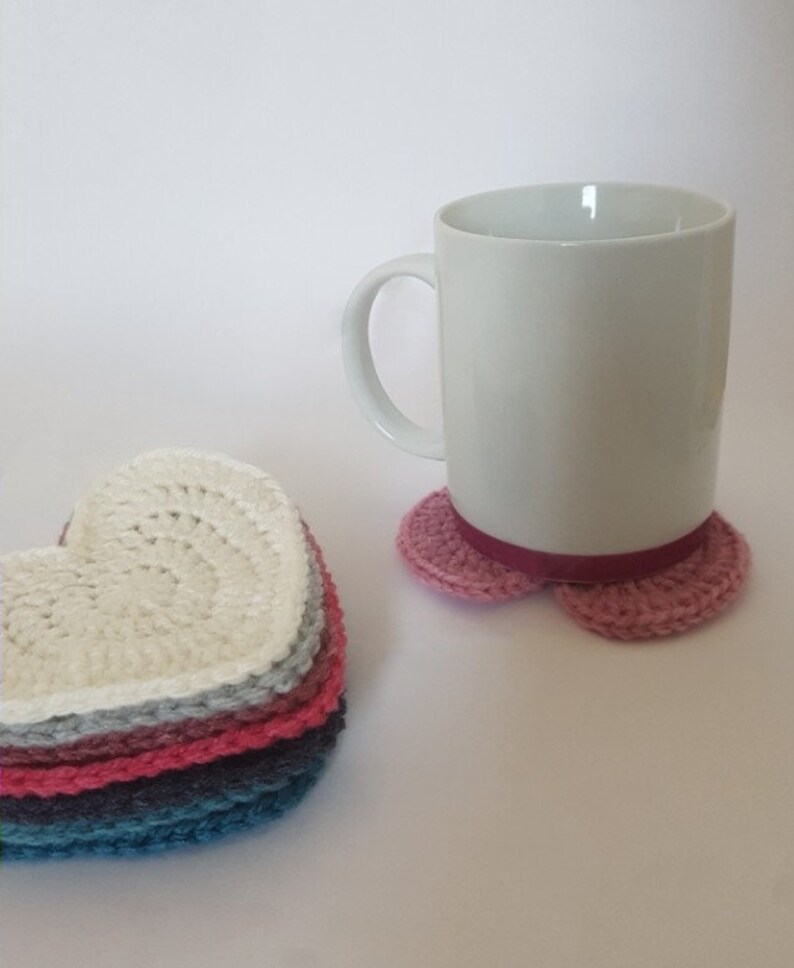 Sous verre, sous tasse Coeur au crochet image 10