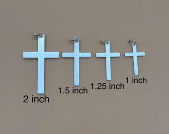999 Silver Cross Pendant All Sizes 1 ,1.25 ,1.5 ,2 inch