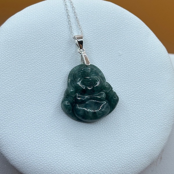 Natural Jade small Buddha Pendant Necklace