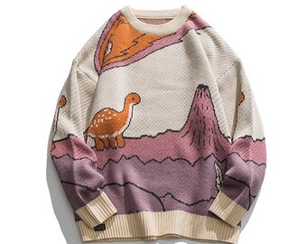 Dinosaur Sweater Animal Sweater UNISEX Sweater UNISEX Jumper Knit Sweater Knit Jumper