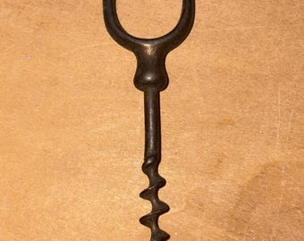 Antieke gietijzeren stalen kurkentrekker kurkentrekker 19e eeuw