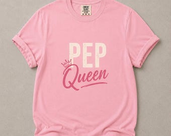 PEP Queen Shirt, Peptide Girl Tee, Funny Peptide T Shirt, Wellness Girly Graphic Tee, Fitness Recovery Shirt, Cute Pink Comfort Colors Tee