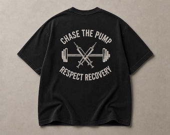 Chase The Pump Respect Recovery Shirt, Gym Graphic Tee, Wellness Streetwear Shirt, Comfort Colors Tee, Fitness Lifestyle Shirt