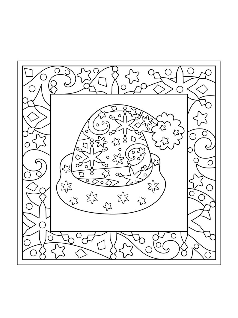 Adult Holiday Coloring Sheets - Etsy