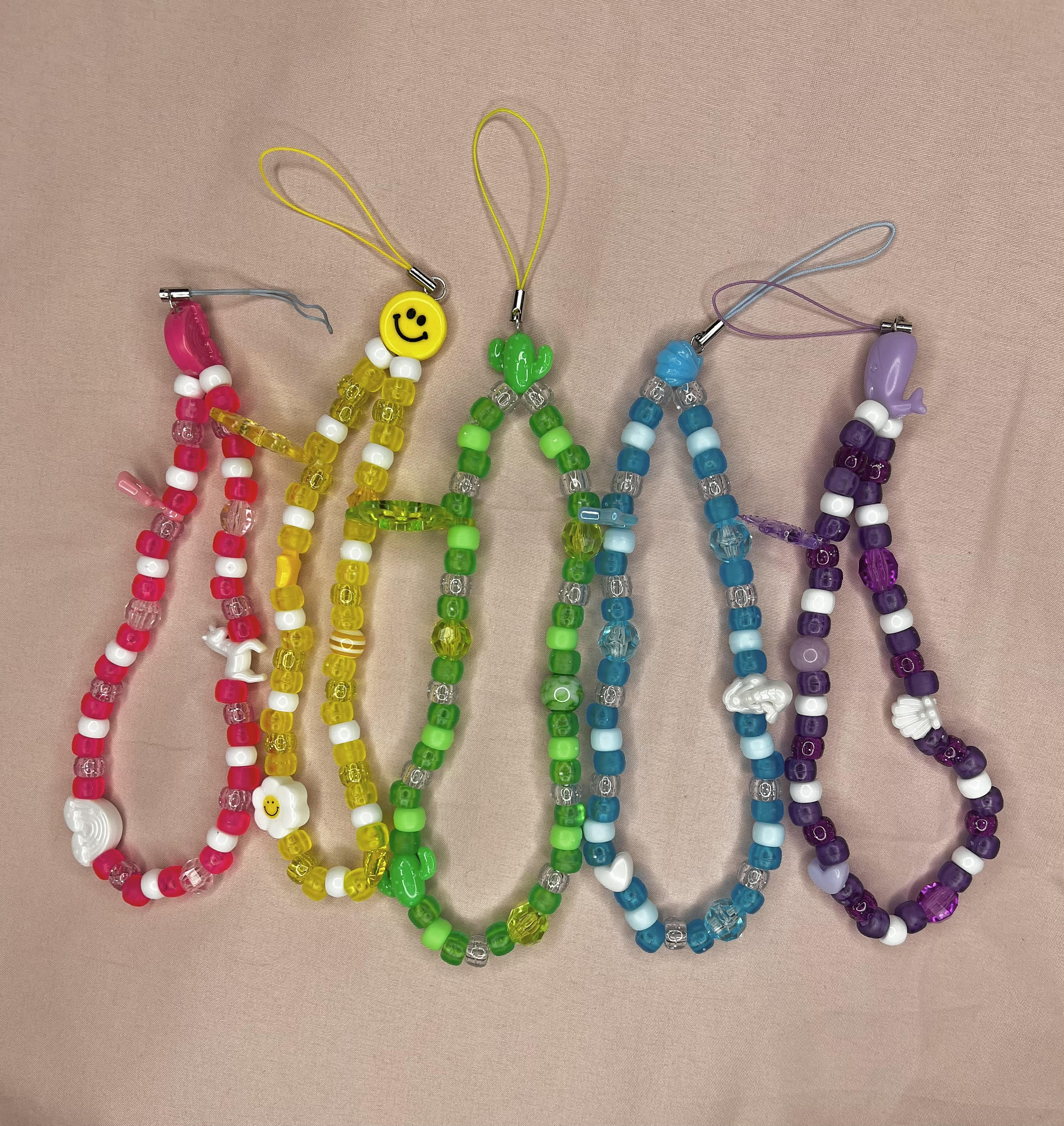 Phone Charm Strap, Phone Strap, Beaded Phone Charm, Y2K Cute