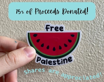 Gratis sticker Palestina, watermeloen, red Palestina, steun Palestina