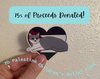 Free Palestine Cat Sticker, Free Palestine Sticker, Save Palestine, Support Palestine