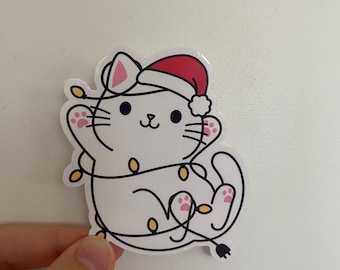 Holiday Lights Cat Sticker