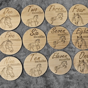 Marcadores de hitos ecuestres de caballos, accesorios fotográficos para recién nacidos, granja, vivero de caballos, marcadores de hitos para bebés