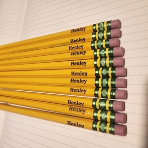Custom Engraved #2 Pencils, Personalized Pencil, Custom Pencils, Elementary, Middle, High School Supplies, Teacher Appreciation Week