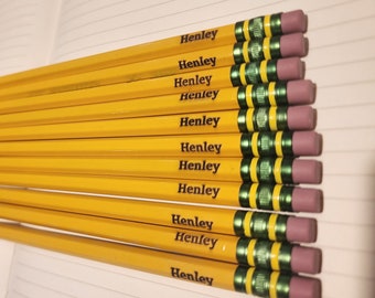 Custom Engraved #2 Pencils, Personalized Pencil, Custom Pencils, Elementary, Middle, High School Supplies, Teacher Appreciation Week