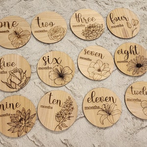 Baby Milestone Markers, Photo Prop For Baby, Monthly Milestone Markers for Newborn, Laser Engraved Custom Markers, Baby Shower Gift