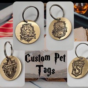 Laser Engraved Custom Dog Tag, Horse Halter and Bridle Tag, Harry P Dog Tag, ID Identification Tag for Dogs, Wizard Magic Tag