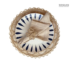 Butterfly Napkin ring, Iraca straw napkin ring, handmade from Colombia, Servilletero  palma de Iraca, wedding table, stylish table set