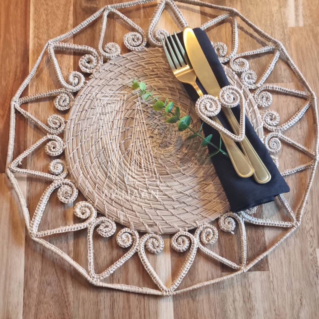 Faith Placemat Style, Handmade Iraca Palm Placemat, Table Decoration