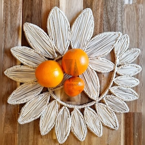 Leaves Placemat Style Handmade Iraca Palm Placemat Table Decoration Boho Setting product from Colombia wedding tables gifts handwoven straw