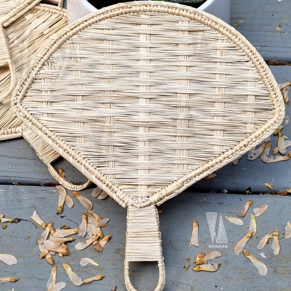 Hand Woven Handmade Fan in Iraca Palm - Perfect for Parties, Weddings, or Bachelorette Parties