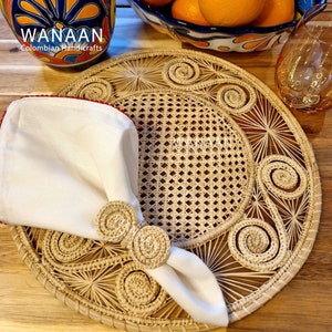 Sea Placemat Style Handmade Iraca Palm Placemat Table Decoration, Boho Table Setting product from Colombia wedding party gifts placemat sets