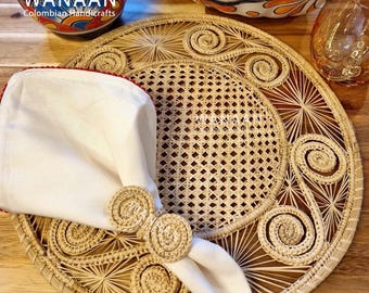 WHOLESALE Placemat, Handmade Iraca Palm Placemat, Table Decoration, Boho Table, product of Colombia, wedding party table setting