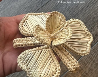 Orchid Wide Napkin Ring Style, Iraca Straw Napkin Ring, Handmade Napkin Ring, made in Colombia, palma de iraca, servilletero, decoracion