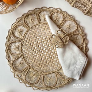 Cloudy Placemat Style, Handmade Iraca Palm Placemat, Table Decoration, Boho Table Setting product from Colombia wedding table gifts