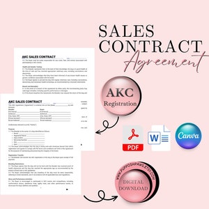 Sales Contract: AKC Puppy Agreement of Sale, Purchase and Sale Agreement for Breeders and New Owners