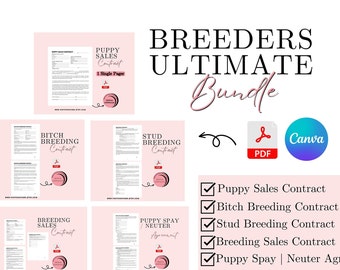 Dog Breeding Contract Bundle: Puppy Sales, Bitch, Stud (PDF)