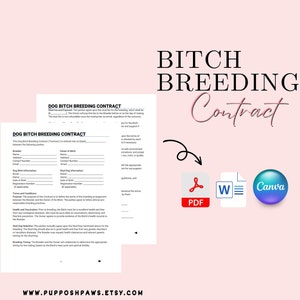 Dog Breeding Contract Template: Bitch Breeder Agreement (PDF, Word, Canva)