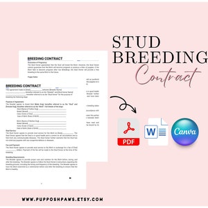 Stud Breeding Contract: Agreement Template for use of Dog for breeding purpose.