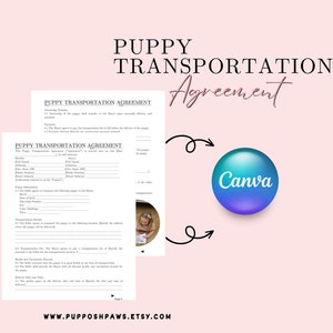 Puppy Transportation Agreement Template for Breeders (Canva)