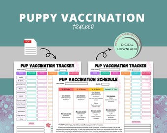 Puppies Vaccination Tracker, Vaccination Schedule, Record, Instant Download, editable Template, Printable, Fillable
