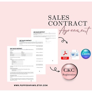 CKC Puppy Sales Contract: Breeder Agreement (PDF, Word, Canva)