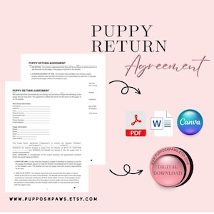 Puppy Return Agreement Contract: Breeder & Owner Template (PDF, Word, Canva)