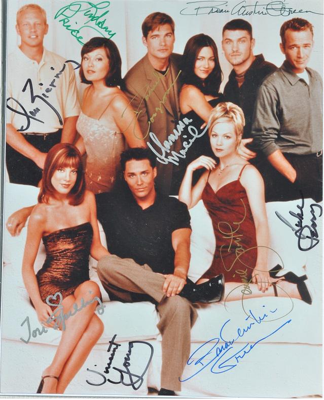 bright ポラロイド　サイン付き　brightwin BEVERLY HILLS, 90210 Cast Signed Photo X8 - Jason Priestley