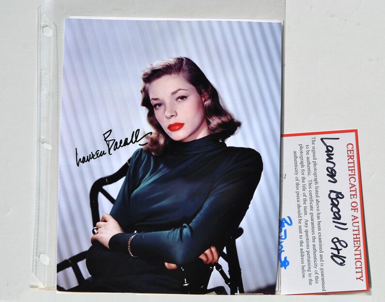 LAUREN BACALL Signed Photo - the Big Sleep, Dark Passage, Key Largo ...