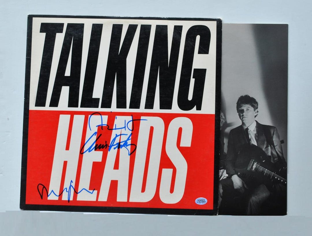 THE TALKING HEADS Signed Album X3 – True Stories – David Byrne + W