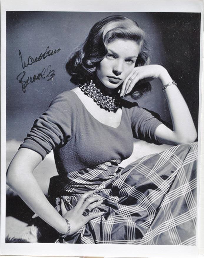 LAUREN BACALL Signed Photo - the Big Sleep, Dark Passage, Key Largo ...