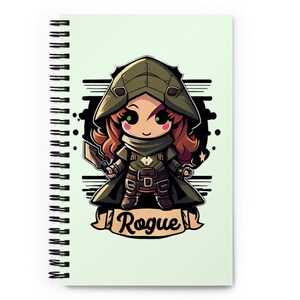 DnD Rogue Journals, Cute Class Notebooks para Dungeons and Dragons, Gaming Notes, Fantasy TTRPG Cuaderno espiral, Dungeon Master, DnD