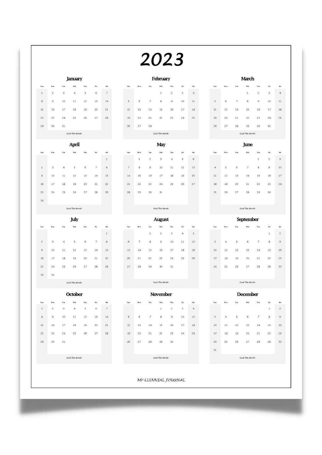 2023 Calendar Digital 2023 Calendar Template to Download/print 2023