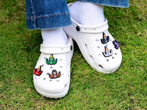 Monkey Shoe Charms Single or 6PCS Set, Gorilla Style Croc Charms